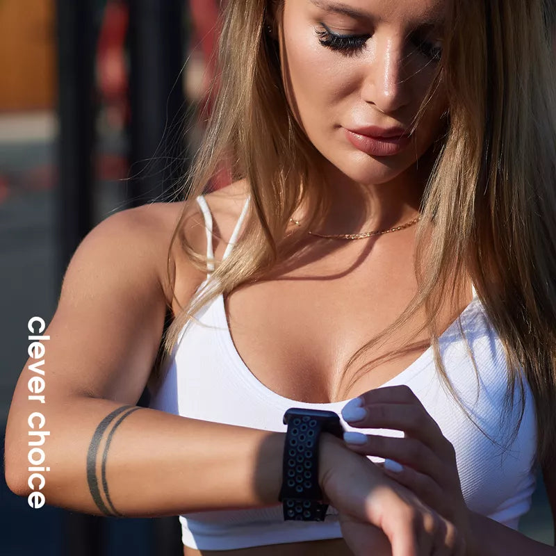 "Crong Duo Sport" - dirželis "Apple Watch" 38/40/41/42 mm (juodas/laimas)