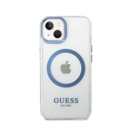 Guess Metal Outline MagSafe – "Clear" dėklas, skirtas iPhone 14 Plus