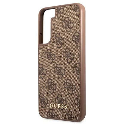 Guess 4G Metal Gold Logo - dėklas Samsung Galaxy S22 (rudas)