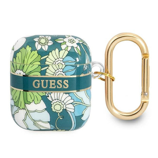 Guess Flower – Dėklas Airpods 1/2 kartos (Žalias)