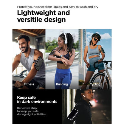 Spigen A703 Dynamic Shield Armband - dėklas / sportinis peties dirželis išmaniajam telefonui iki 6,9 colio (juodas)