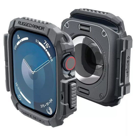 Spigen Rugged Armor - dėklas, skirtas Apple Watch 10 46 mm (tamsiai pilka)