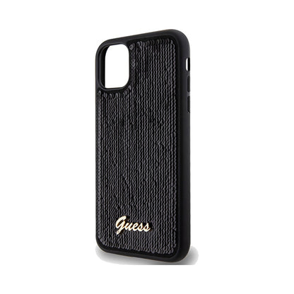 Guess Sequin Script Metal – dėklas, skirtas iPhone 11 (juodas)