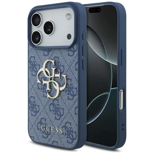 Guess 4G Big Logo dėklas iPhone 17 Pro (mėlynas)