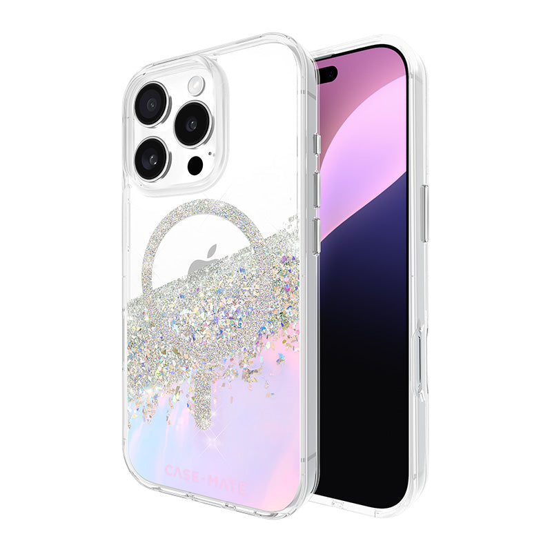 Case-Mate Karat MagSafe – Dėklas iPhone 16 Pro (Holografinis Muilo Burbulas)