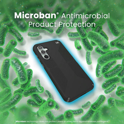 Speck Presidio2 Grip – dėklas Samsung Galaxy S23 FE (juodas/juodas/baltas)