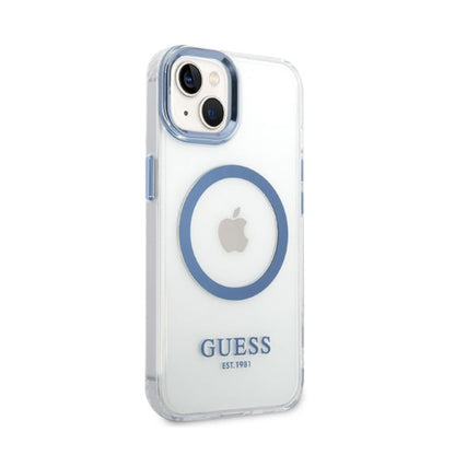 Guess Metal Outline MagSafe – "Clear" dėklas, skirtas iPhone 14 Plus