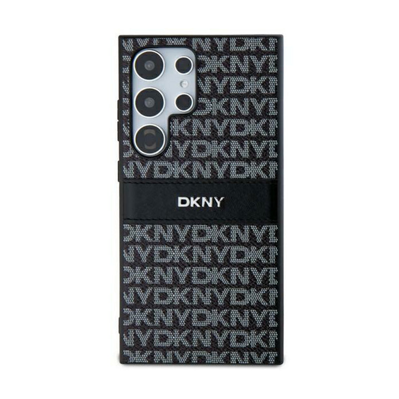 DKNY odininė „Mono Stripe“ ir metalinio logotipo – „Samsung Galaxy S24 Ultra“ dėklas (juodas)
