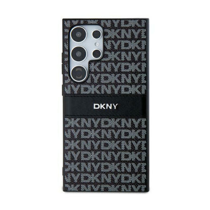 DKNY odininė „Mono Stripe“ ir metalinio logotipo – „Samsung Galaxy S24 Ultra“ dėklas (juodas)
