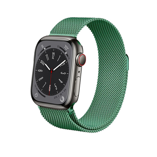 Crong Milano Steel – nerūdijančio plieno apyrankė, skirta „Apple Watch“ 44/45/46/49 mm (žalia)