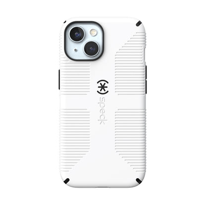 Speck Candyshell Grip MagSafe dėklas - iPhone 17e / 16e / 15 / 14 / 13 (baltas / juodas)