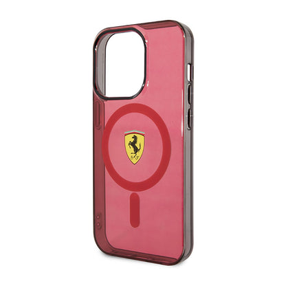 Ferrari permatomas "MagSafe" – dėklas "iPhone 14 Pro" (raudonas)