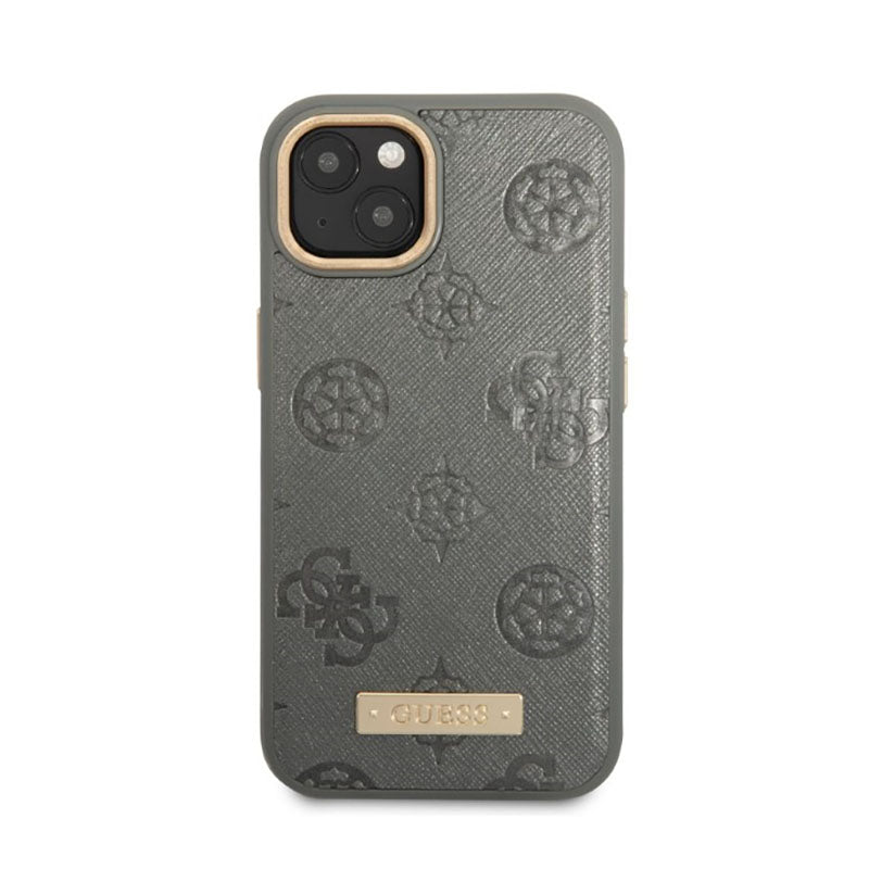 Guess Peony Logo Plate MagSafe - dėklas, skirtas iPhone 13 (pilka)