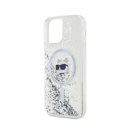 Karl Lagerfeld Liquid Glitter Choupette Head MagSafe - iPhone 12 / iPhone 12 Pro dėklas (skaidrus)