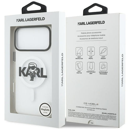 Karl Lagerfeld IML Karl Sketch Logo MagSafe dėklas iPhone 17 Pro Max (Skaidrus)