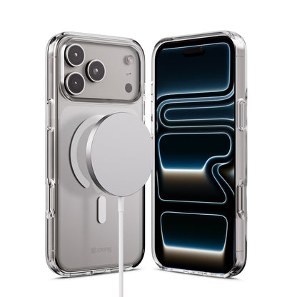 Crong Clear MAG Cover - „MagSafe“ dėklas iPhone 17 Pro Max (Skaidrus)