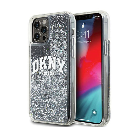 DKNY Liquid Glitter Big Logo – dėklas, skirtas iPhone 12 / iPhone 12 Pro (juodas)