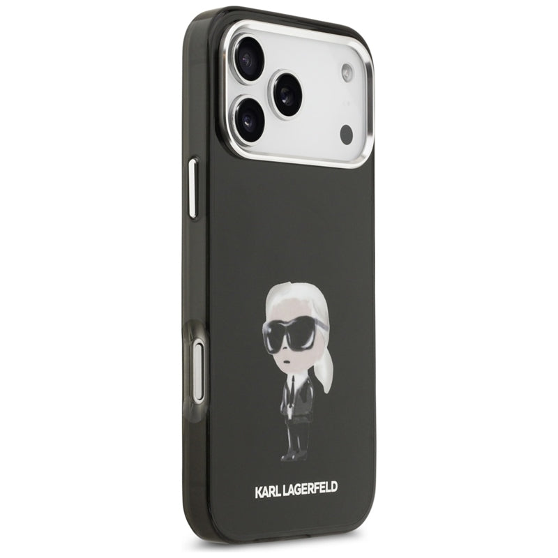 Karl Lagerfeld IML Aquarelle Karl & Logo MagSafe - dėklas iPhone 17 Pro Max (juodas)