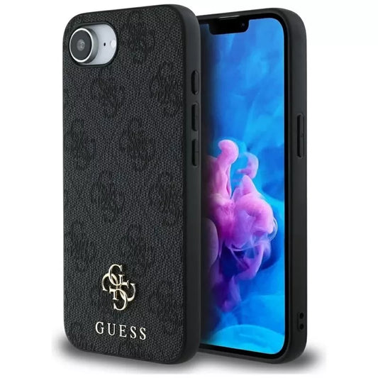 Guess 4G Small 4G ir Klasikinis MagSafe – dėklas, skirtas iPhone 16e (juodas)