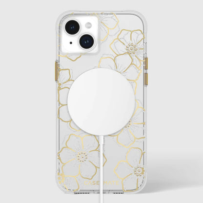 Case-Mate Floral Gems MagSafe – iPhone 15 Plus dėklas (auksinis)