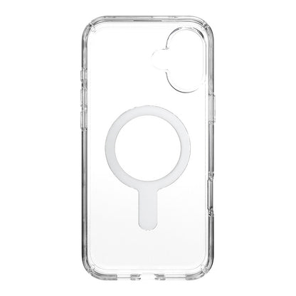 Speck Presidio Perfect-Clear ClickLock & MagSafe – dėklas iPhone 16 Plus (skaidrus / chromo apdaila / Serene Silver)