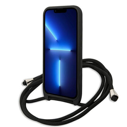 Karl Lagerfeld odos monogramo antsiuvas ir virvelės Iconik – dėklas skirtas iPhone 13 Pro