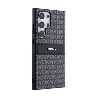 DKNY odininė „Mono Stripe“ ir metalinio logotipo – „Samsung Galaxy S24 Ultra“ dėklas (juodas)