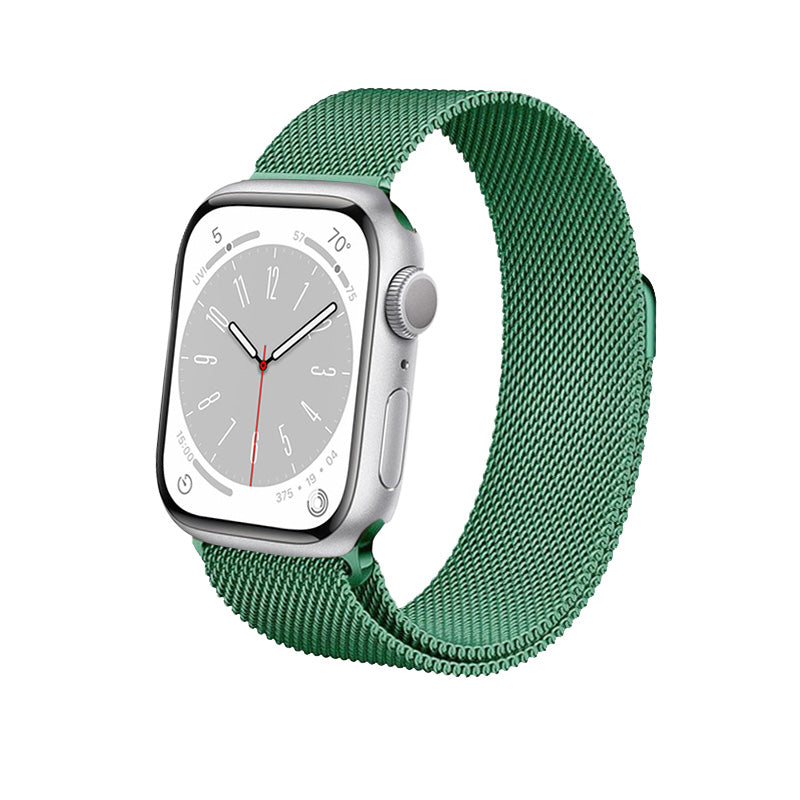 Crong Milano Steel – nerūdijančio plieno apyrankė, skirta „Apple Watch“ 44/45/46/49 mm (žalia)