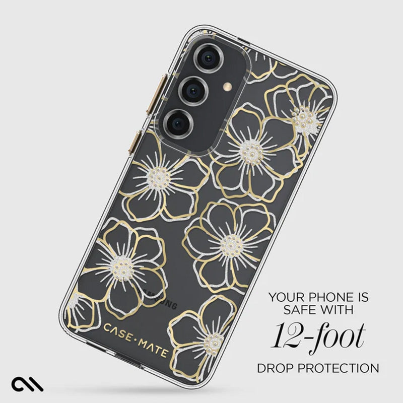 Case-Mate Floral Gems – dėklas, skirtas Samsung Galaxy S24+ (auksinis)
