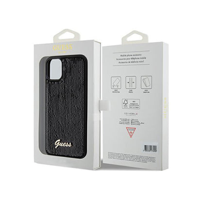 Guess Sequin Script Metal – dėklas, skirtas iPhone 11 (juodas)