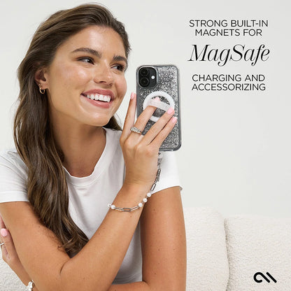 Case-Mate Waterfall MagSafe – dėklas, skirtas iPhone 16 (sidabrinis)