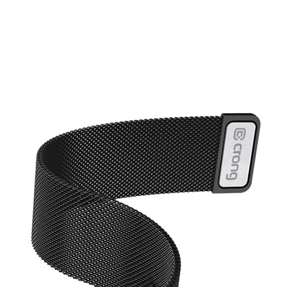 "Crong Milano Steel" - Nerūdijančio plieno dirželis "Apple Watch" 38/40/41/42 mm (juodas)