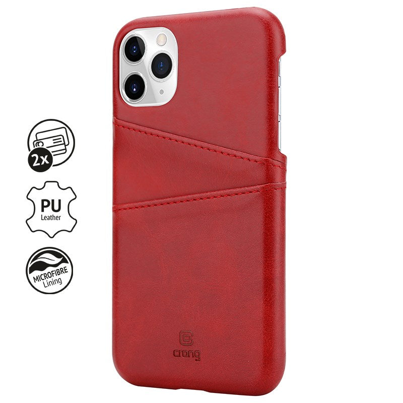 Crong Neat Cover – PU odos dėklas, skirtas iPhone 11 Pro (raudonas)
