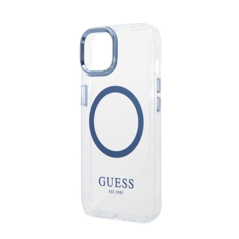 Guess Metal Outline MagSafe – "Clear" dėklas, skirtas iPhone 14 Plus