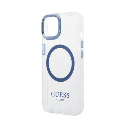 Guess Metal Outline MagSafe – "Clear" dėklas, skirtas iPhone 14 Plus