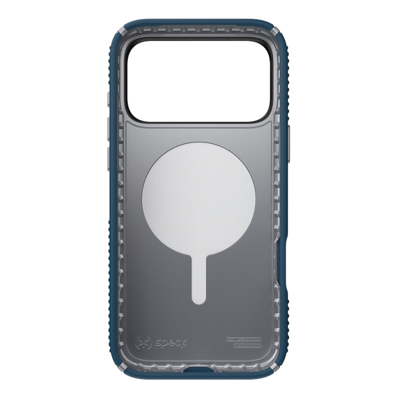 Speck Presidio2 Grip MagSafe - dėklas iPhone 17 Pro Max (Deep Sea/Silver Metallic)