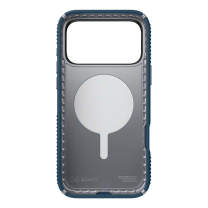 Speck Presidio2 Grip MagSafe - dėklas iPhone 17 Pro Max (Deep Sea/Silver Metallic)