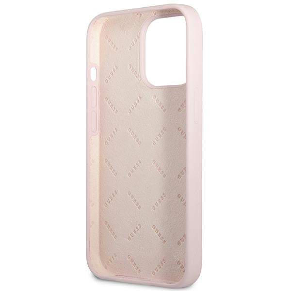Guess Silicone Triangle Logo – Viršelis, skirtas iPhone 13 Pro Max (violetinė spalva)