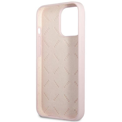 Guess Silicone Triangle Logo – Viršelis, skirtas iPhone 13 Pro Max (violetinė spalva)