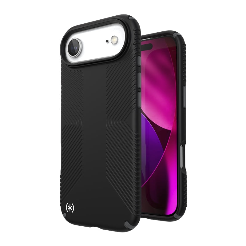 Speck Presidio2 Grip MagSafe - iPhone dėklas (juoda / slyvio pilka / balta)