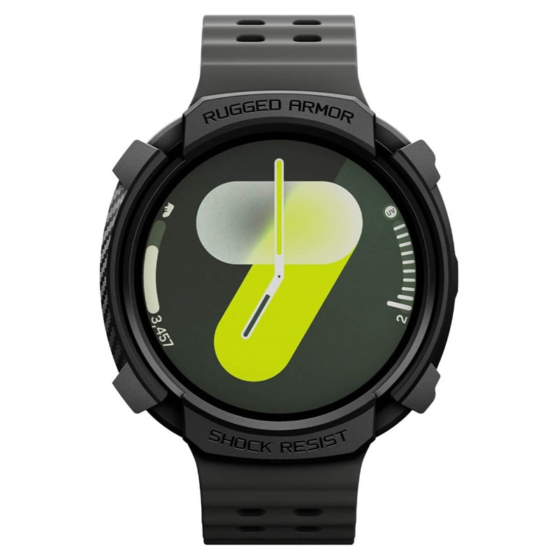 Spigen Rugged Armor Dėklas, skirtas Samsung Galaxy Watch 8 44 mm (Matinė juoda)
