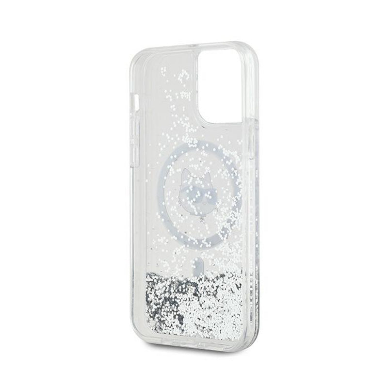 Karl Lagerfeld Liquid Glitter Choupette Head MagSafe - iPhone 12 / iPhone 12 Pro dėklas (skaidrus)