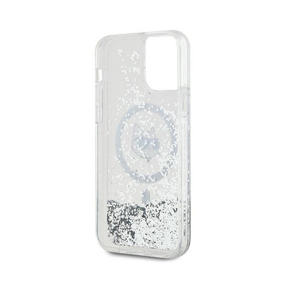 Karl Lagerfeld Liquid Glitter Choupette Head MagSafe - iPhone 12 / iPhone 12 Pro dėklas (skaidrus)