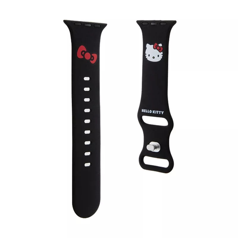 Hello Kitty silikoninis Kitty Head – dirželis Apple Watch 38/40/41 mm (juodas)