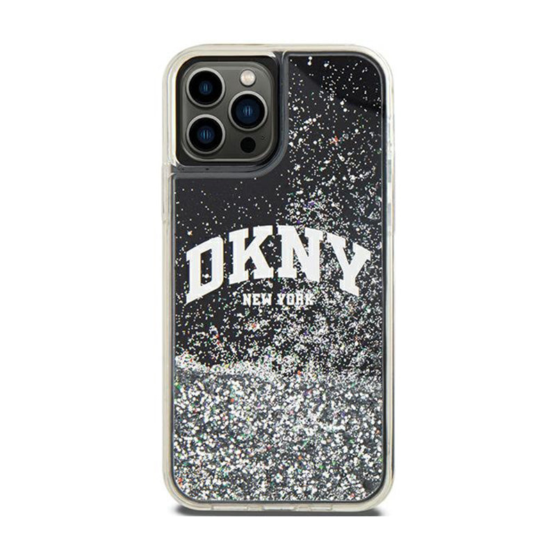 DKNY Liquid Glitter Big Logo – dėklas, skirtas iPhone 12 / iPhone 12 Pro (juodas)