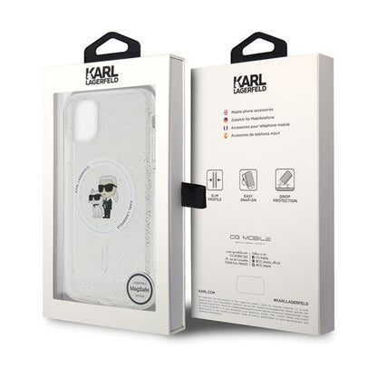Karl Lagerfeld Karl & Choupette Glitter MagSafe – iPhone 11 dėklas (permatomas)