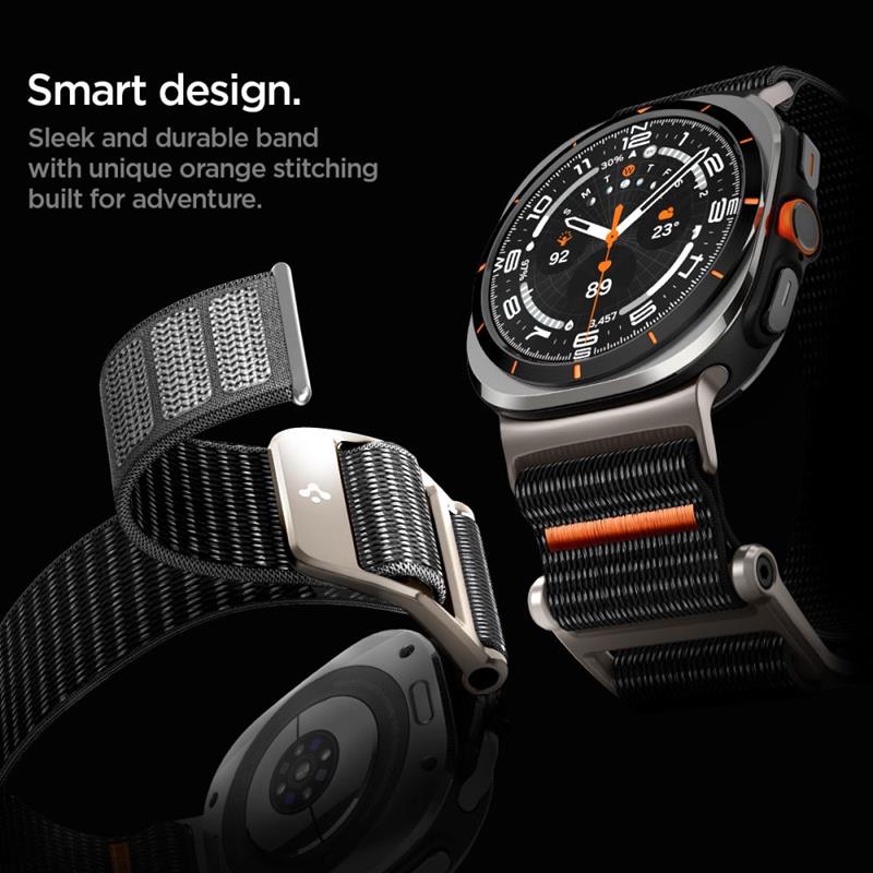 Spigen DuraPro Flex – Dirželis, skirtas Samsung Galaxy Watch Ultra 47 mm (2025/2024) (Juodas)