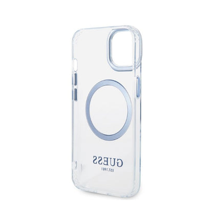 Guess Metal Outline MagSafe – "Clear" dėklas, skirtas iPhone 14 Plus