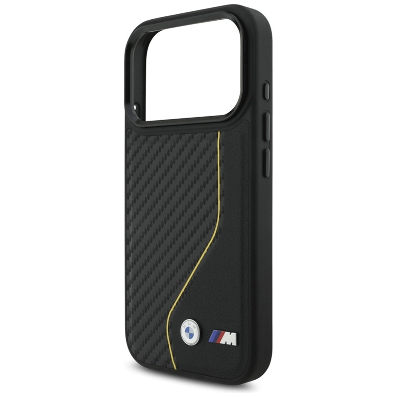BMW M Carbon Line & Logo MagSafe dėklas iPhone 17 Pro (geltonas)