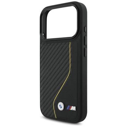 BMW M Carbon Line & Logo MagSafe dėklas iPhone 17 Pro (geltonas)